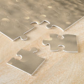 Gouden glitter blij 15e verjaardag foto naam jaar legpuzzel (Zijkant)