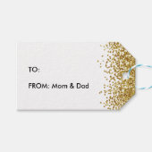 Gouden Glitter Bling Cadeaulabel (Voorkant (Horizontaal))
