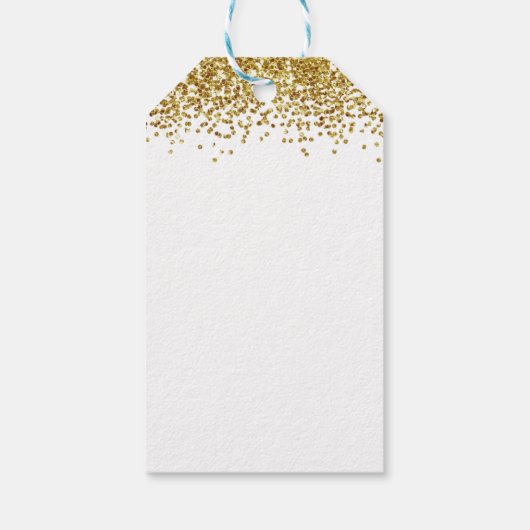 Gouden Glitter Bling Cadeaulabel (Achterkant)