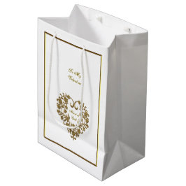Gouden Glitter Bloei Valentijn Medium Cadeauzakje