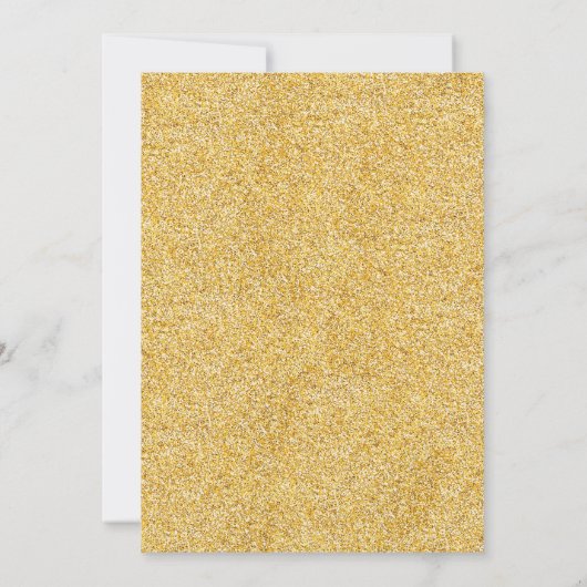 Gouden Glitter Bloemen 1e Verjaardag Eenhoorn Kaart (Achterkant)