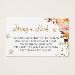 Gouden Glitter Bloemen Baby shower Boek Aanvraag K Visitekaartje