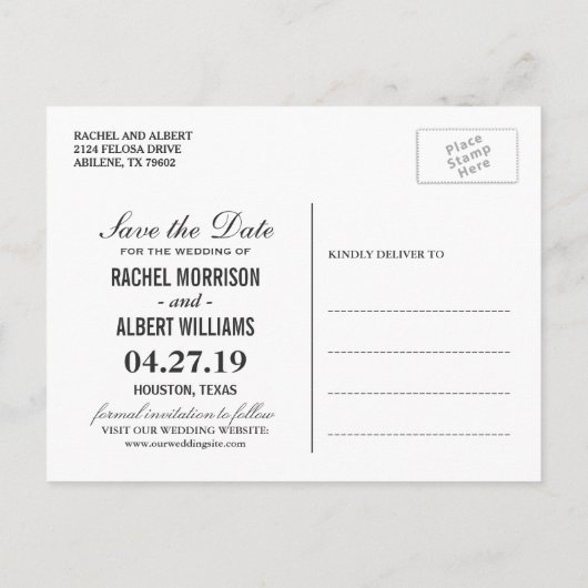 Gouden Glitter Bloemen Bruiloft Save the Date Aankondigingskaart (Achterkant)