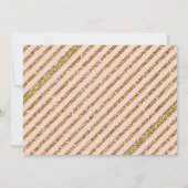 Gouden Glitter Bloemen Eenhoorn Verjaardagsfoto Kaart (Achterkant)