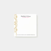 Gouden Glitter Bloemen Kant Accent Post-it® Notes (Voorkant)