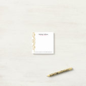 Gouden Glitter Bloemen Kant Accent Post-it® Notes (Op bureau)