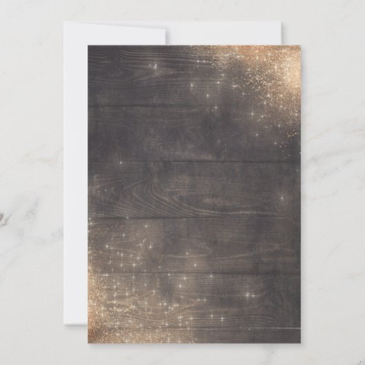 Gouden Glitter Bloemen Rustiek Land Afstuderen Kaart (Achterkant)