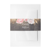 Gouden Glitter Bloemen Rustieke Bruiloft Uitnodigingen Wikkel (Voorkant Voorbeeld)