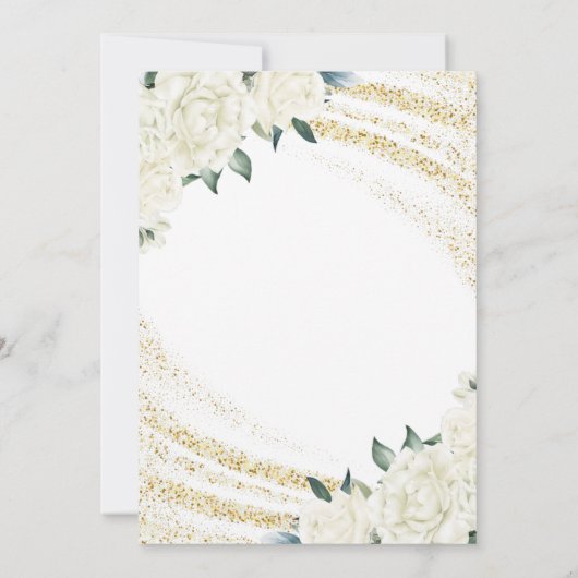 Gouden Glitter Bloemen Sweet Sixteen 16 Verjaardag Kaart (Achterkant)