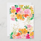 Gouden glitter bloemenfoto botanisch afstuderen aankondiging (Achterkant)