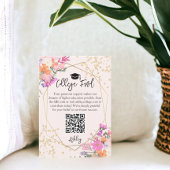 Gouden glitter bloemenfoto waterverf universiteits informatiekaartje