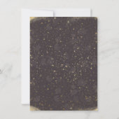 Gouden Glitter Bloemenkrans Bruiloft Kaart (Achterkant)