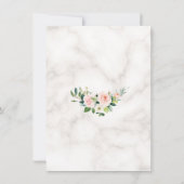 Gouden Glitter Blush Bloemen Marmeren Repetitie Di Kaart (Achterkant)