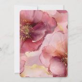 Gouden Glitter Blush Burgundy Bloemen Verjaardag  Kaart (Achterkant)