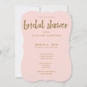 Gouden Glitter Blush Roze Bruiloft Feest Kaart (Voorkant)