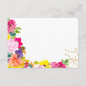 Gouden glitter boho vet bloemenbruiloft chique det informatiekaartje (Achterkant)