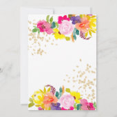Gouden glitter boho vet bloemenfoto afstuderen aankondiging (Achterkant)