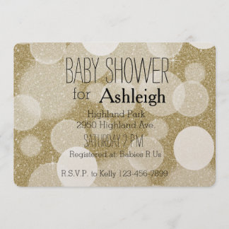 Gouden Glitter Bokeh baby shower Kaart