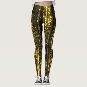 Gouden Glitter: Bokeh-deeltjes achtergrond Leggings