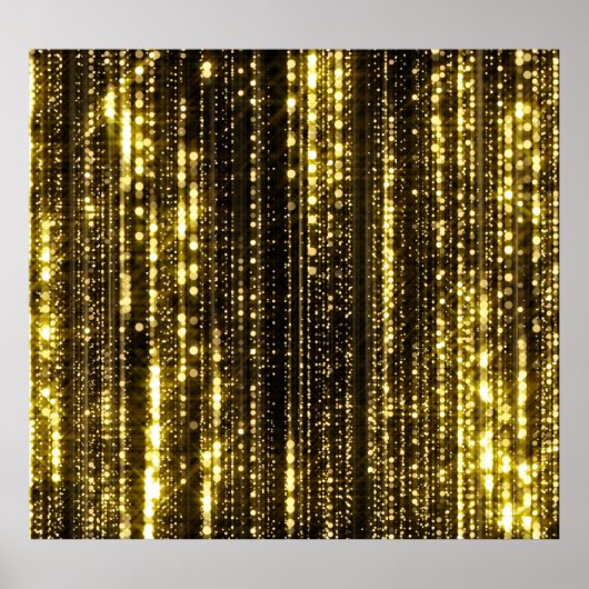 Gouden Glitter: Bokeh-deeltjes achtergrond Poster (Voorkant)