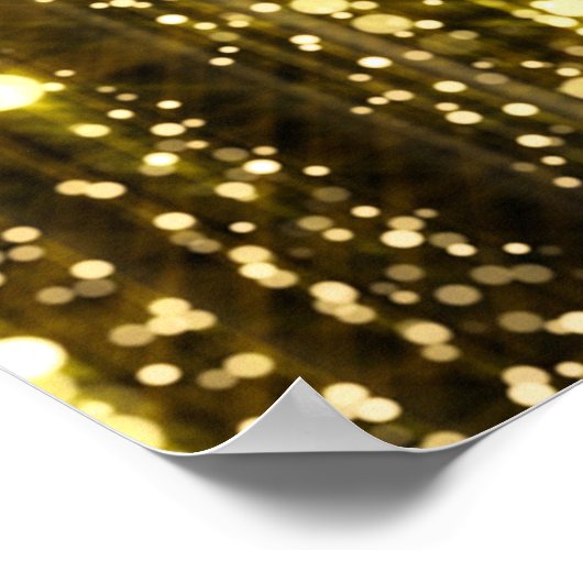 Gouden Glitter: Bokeh-deeltjes achtergrond Poster (Hoek)