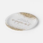 Gouden Glitter Borders Namen Engagement Party Papieren Bordje (Gekanteld)