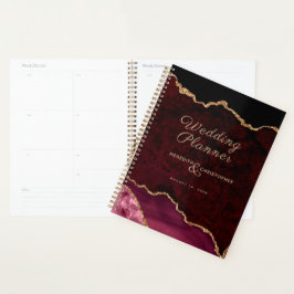 Gouden Glitter Bourgogne Agaat Bruiloft Planner