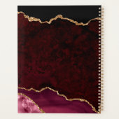 Gouden Glitter Bourgogne Agaat Bruiloft Planner (Achterkant)