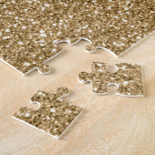 Gouden Glitter Bourgondië Rode Hart Liefde Legpuzzel (Zijkant)