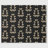 Gouden Glitter Bow Kerstboom Cadeaupapier (Vlak)