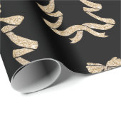 Gouden Glitter Bow Kerstboom Cadeaupapier (Rol Hoek)