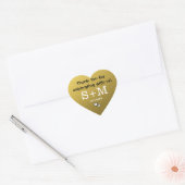 Gouden Glitter Bruiloft Dank u Monogram Hart Hart Sticker (Envelop)