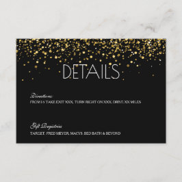 Gouden Glitter Bruiloft Details Kaart
