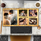 Gouden Glitter bruiloft foto collage Bureaumat