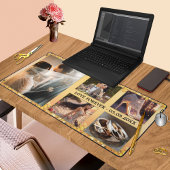 Gouden Glitter bruiloft foto collage Bureaumat