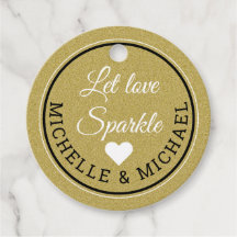 Gouden Glitter bruiloft gunst Laat liefde sprankel