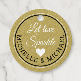 Gouden Glitter bruiloft gunst Laat liefde sprankel Bedankjes Labels