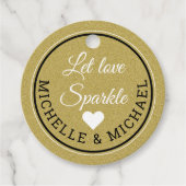 Gouden Glitter bruiloft gunst Laat liefde sprankel Bedankjes Labels (Voorkant)
