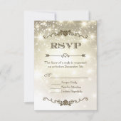Gouden Glitter Bruiloft RSVP (Voorkant)