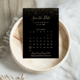 Gouden Glitter Bruiloft Save the Date Kalender