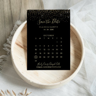 Gouden Glitter Bruiloft Save the Date Kalender