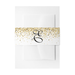 Gouden Glitter bruiloft uitnodigingsband Uitnodigingen Wikkel