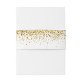 Gouden Glitter bruiloft uitnodigingsband Uitnodigingen Wikkel (Achterkant Voorbeeld)