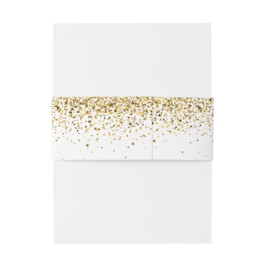 Gouden Glitter bruiloft uitnodigingsband Uitnodigingen Wikkel (Achterkant Voorbeeld)