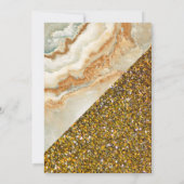 Gouden Glitter Bruin Marmeren Marine Blauw Moslim Kaart (Achterkant)