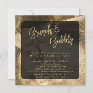 Gouden Glitter Brunch & Bruisende Champagne Foto Kaart