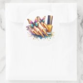 Gouden Glitter Butterfly Nails Ronde Sticker (Tas)