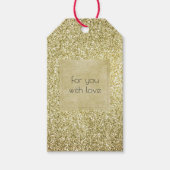  gouden glitter cadeaulabel (Voorkant)