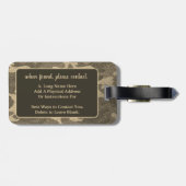 Gouden Glitter Camouflage Gepersonaliseerde Truck  Bagagelabel (Achterkant horizontaal)