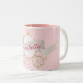Gouden Glitter Carriage Fairy Tale Aangepaste naam Tweekleurige Koffiemok (Voorkant rechts)